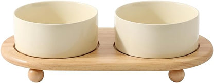 Havniva Raised Cat Bowls Water Bowl 6.1” Elevated Ceramic Cat Food and Water Bowl Whisker Friendly Pet Food Bowls for Indoor Cats, Wide Cat Water Dish Prevent Whisker Fatigue Non Slip Cat Feeder