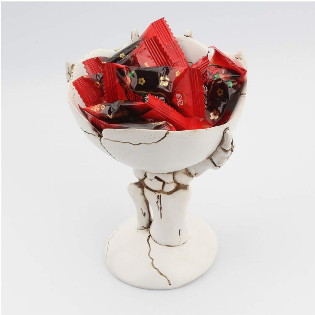 TOYANDONA Halloween Skeleton Candy Bowls Halloween Skull Bowl Resin Skeleton Hand Candy Dish- Bowl Holder Home Bar Desktop Decoration Figurine Tray