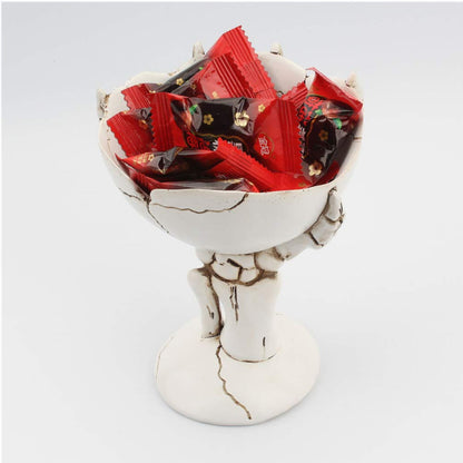 TOYANDONA Halloween Skeleton Candy Bowls Halloween Skull Bowl Resin Skeleton Hand Candy Dish- Bowl Holder Home Bar Desktop Decoration Figurine Tray