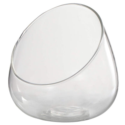 Cabilock Clear Slant Cut Bubble Bowl Glass Vase Bowl Round Globe Planter Terrarium Orb Candy Dish Fruit Jar Floral Container for Home Office Decor