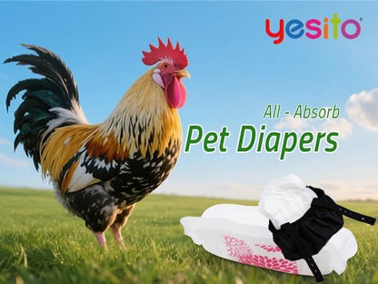 Adjustable Chicken Harness Diaper (5.4ft Leash) – Breathable & Washable Secure Training for Hens, Ducks & Chicks | Outdoor Walking & Discipline Solution (Small, Purple)