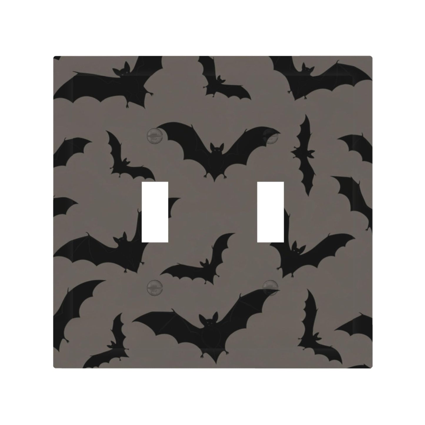 Moupodun Gothic Bats Light Switch Cover Plate Brown Decorative Halloween Toggle Light Switch Wall Plate Midsize 2-Gang 4.88" x 4.92" Double Switch Cover