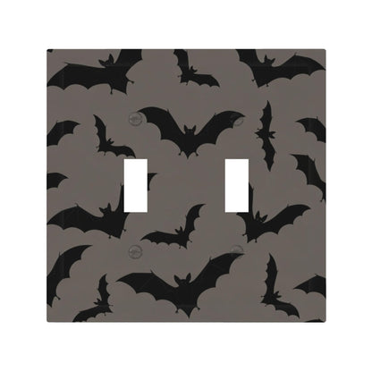 Moupodun Gothic Bats Light Switch Cover Plate Brown Decorative Halloween Toggle Light Switch Wall Plate Midsize 2-Gang 4.88" x 4.92" Double Switch Cover