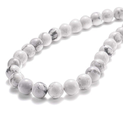 BEADIA Natural White Howlite Stone Round Loose Semi Gemstone Beads for Jewelry Making 10MM 38PCS