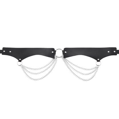 eYLun Women Girls Leather Waist Belt Punk Chain Leather Body Waist Belt Goth Layered Accessories Belt Yellow