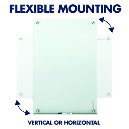 Quartet Whiteboard, Glass Dry Erase Board, Magnetic, 6' x 4', Infinity Frameless Mounting, White Surface, Accessory Tray, 1 Dry Erase Marker and 2 Glass Board Magnets (G7248W)
