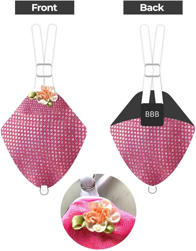 FLYPER Adjustable Mini Bird Diaper | Reusable, Washable Cloth | Comfort Fit for Parrots, Cockatiels, and Other Small Birds | Fashionable Avian Accessories Butterfly, Sparkly Rose, Mini Size 5