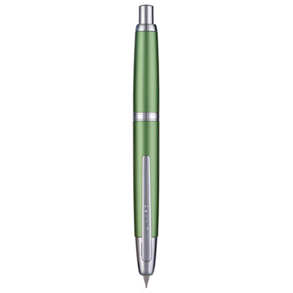 Jinhao 10 Press Fountain Pen with Box, Sea Pine Green Retractable Extra Fine Nib with Ink Converter Set (Silver Clip)