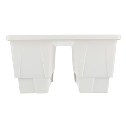 Railing Planter Box 2-Pack - 20.75-Inch Flower Boxes with Removable Drainage Inserts - 6-Gallon Outdoor Planters for Porch, Deck, or Balcony Decor, Fits Rail 3” - 4” by Pure Garden (White)