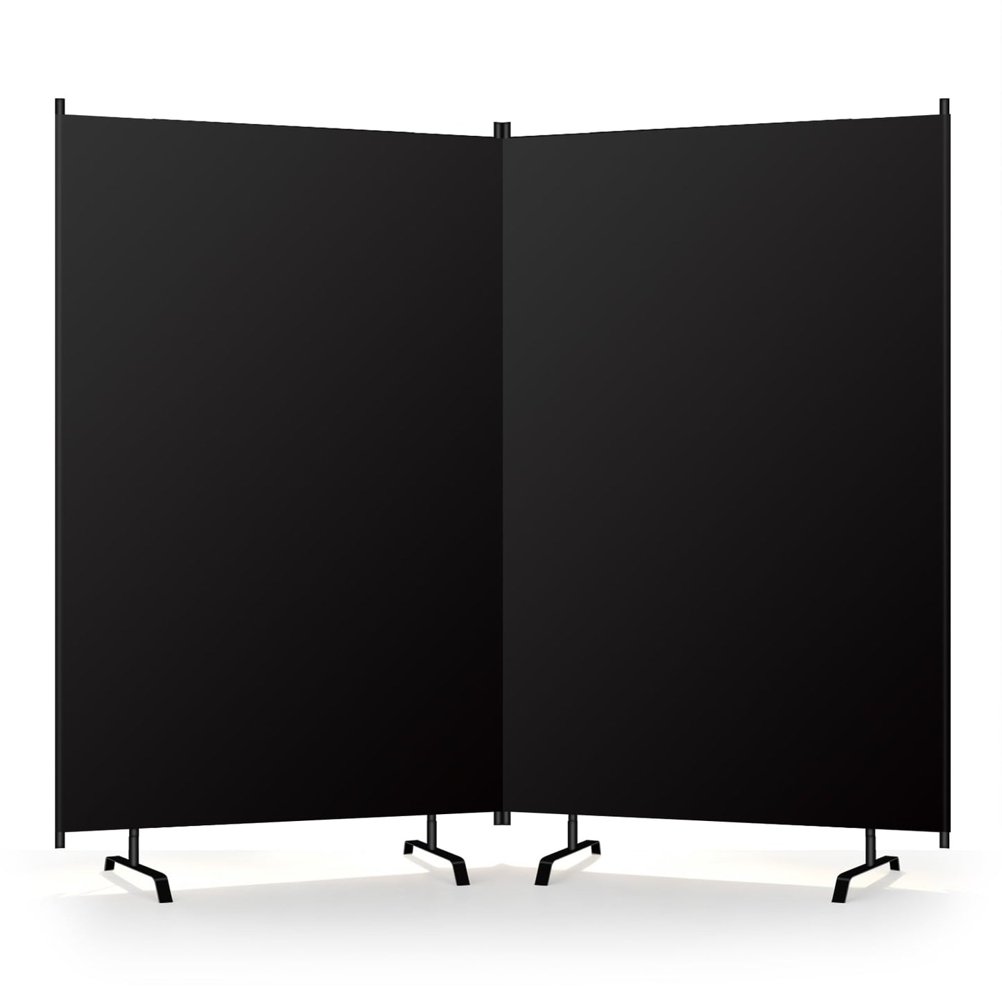 Room Divider Panel, Siebwin 2 Panel Folding Privacy Screens with Wider Feet, 8Ft x 6FT Portable Room Partition for Room Separator, Room Divider Screen Partition Room Dividers Freestanding