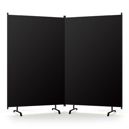 Room Divider Panel, Siebwin 2 Panel Folding Privacy Screens with Wider Feet, 8Ft x 6FT Portable Room Partition for Room Separator, Room Divider Screen Partition Room Dividers Freestanding