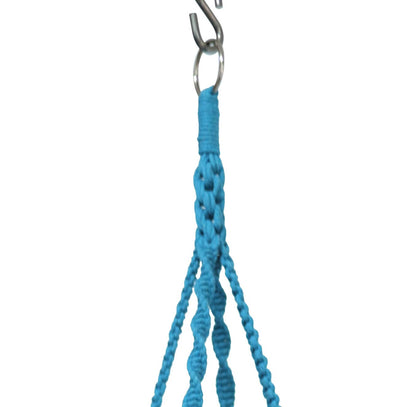 Macrame Plant Hanger & Holder, Hanging Planter 4 Legs Double Deck for 8 inch to 10 inch Two Pots Indoor Outdoor Hanging Planter Cotton Rope 67 Inch with Metal Ring (Cotton-Turquoise)