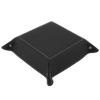 Fioretta Italian Leather Organizer Valet Tray - Black