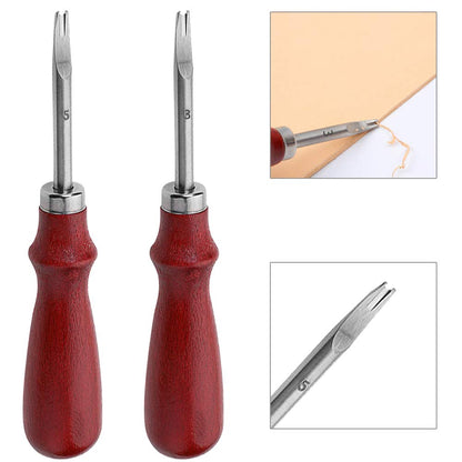 2 PCS Leather Edge Skiving Beveler Craft Keen Edge Cutting Leather Burnishing Tool, Leather Edge Skiving DIY Craft Tool for Leather Crafting Working Tools 2 Sizes(1.0 mm&1.5 mm Size) (3#+5#)