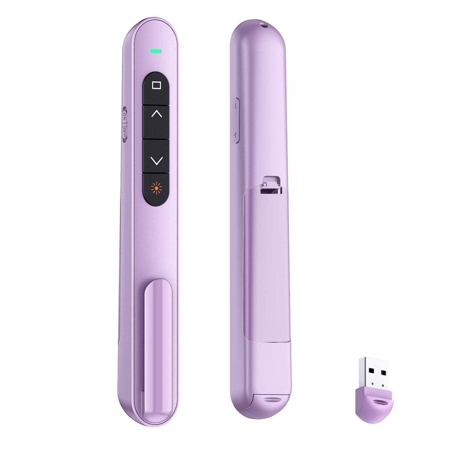 QUI Presentation Clicker with Volume Control, 2.4GHz USB Wireless Presenter Remote, PowerPoint Clicker Slide Advancer Compatible with Mac, Windows, Google Slides, Keynote