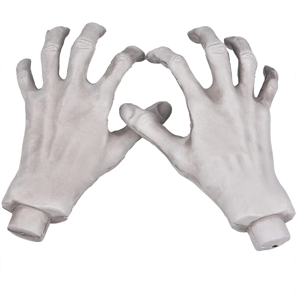 Halloween Skeleton Hands - Realistic Life Size Severed Fake Plastic Hands for Halloween Props Decoration, (2Pairs)