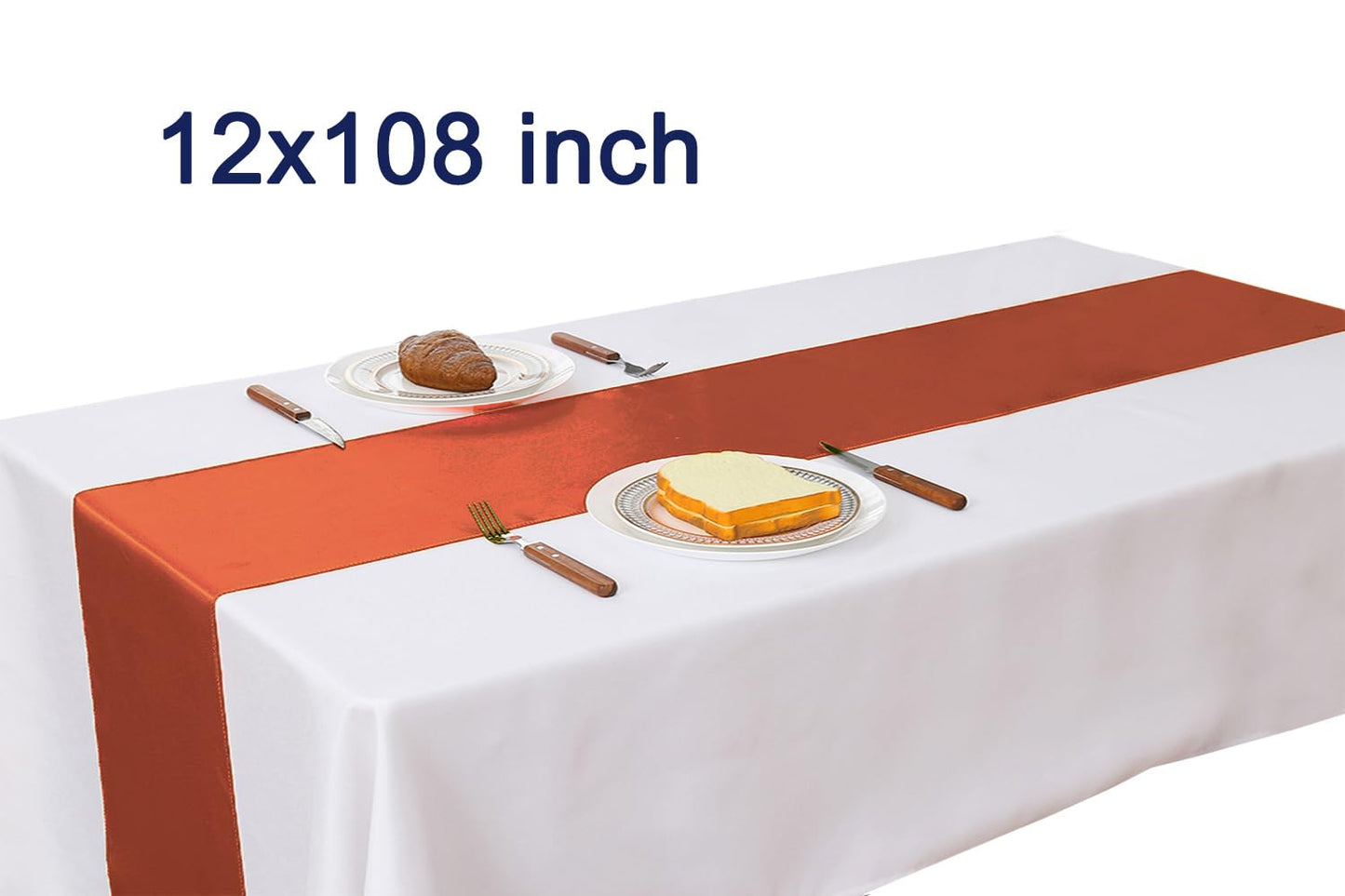 Satin Terracotta Table Runners 10 Pack - Wedding Table Runner 12 x 108 Inches Long for Weddings Party Birthday Halloween Christmas Anniversary Events Decorations