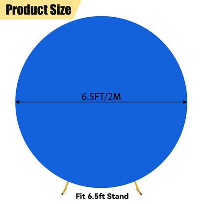 GUANSEN 6.5FT Royal Blue Round Wedding Backdrop Cover,Circle Balloon Arch Backgound Stand Cover for Birthday Party Baby Shower Halloween Decoration (Royal Blue)