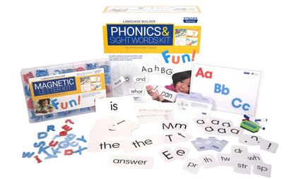 Language Builder Reading and Writing Intervention – Phonics & Sight Words Kit, Word Cards, Letters, Whiteboard, Lesson Plans, for K–3, Homeschool & Special Education, Autism Reading Curriculum