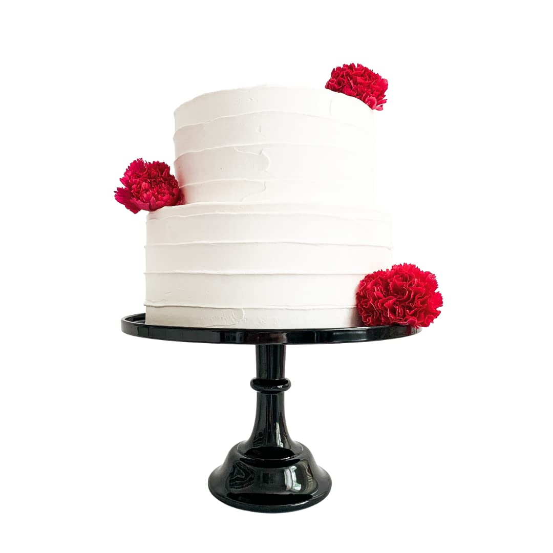 Sprinkles & Confetti 11" Black Melamine Cake Stand – Elegant Reusable Dessert Stand for Weddings, Birthdays, Graduations | Durable Cupcake Display & Smash Cake Plate for Stylish Celebrations
