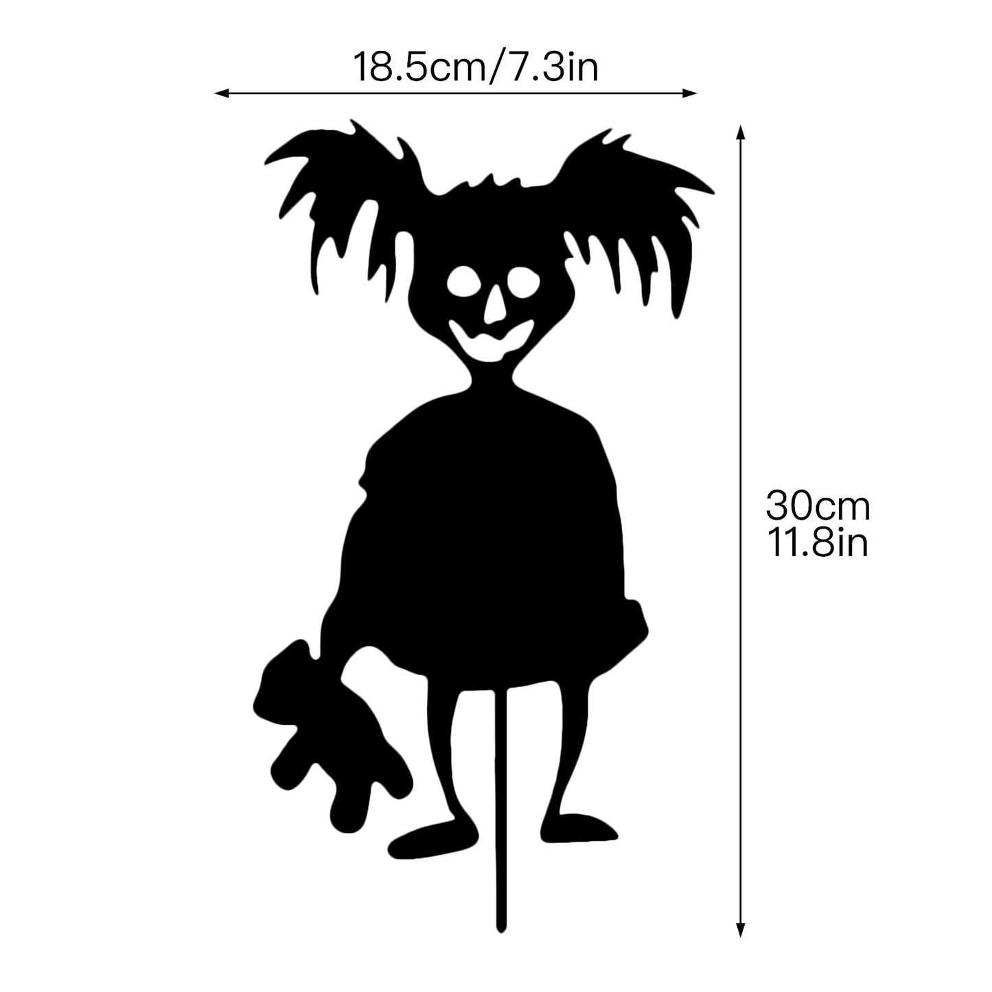 RSTYS 4Pcs Halloween Yard Decor, Black Metal Garden Outdoor Statues Garden Stakes Handicrafts Ghost Zombie Girl Station Halloween Garden Silhouette for Yard Lawn Ornaments Decor