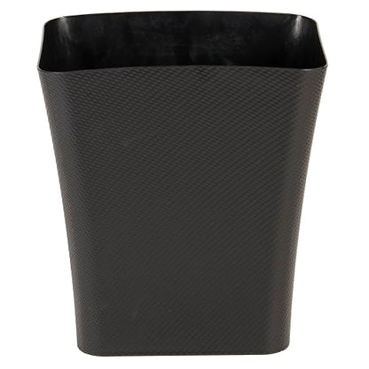 Clorox Textura Slim Trash Can - 3.1 Gallon Small Waste Basket for Narrow Spaces - Skinny Plastic Garbage Bin for Bathroom, Bedroom, or Office, Black