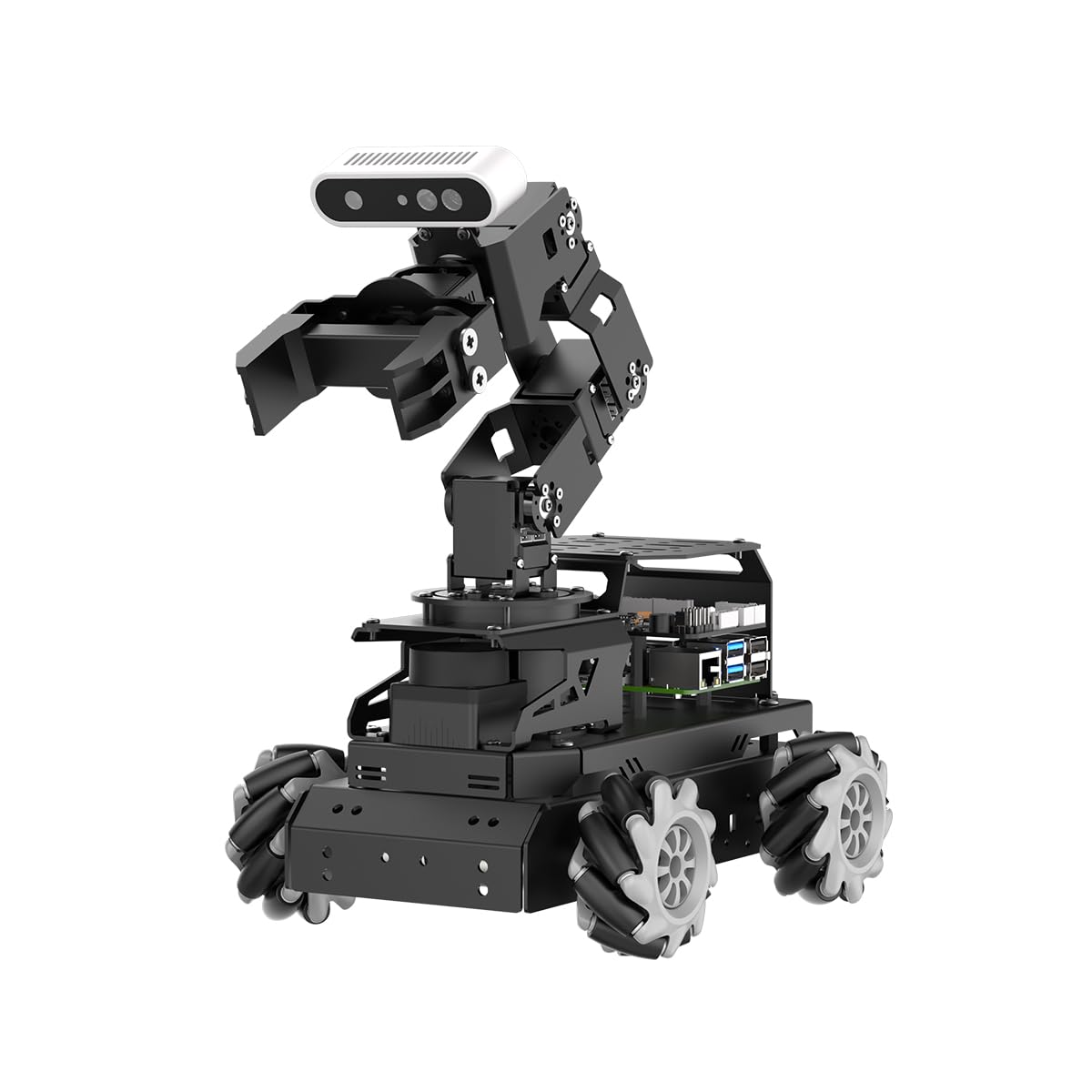 HIWONDER ROS2 Robot Car with ChatGPT Large AI Models, 6DOF Robotic Arm SLAM Mapping Navigation AI Vision Voice Control Scene Understanding ROS Education, LanderPi Advanced Kit & RaspberryPi 5 16GB