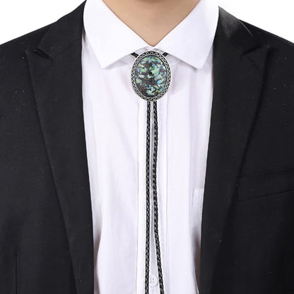 HUABOLA CALYN Bolo tie for Men Western Cowboy Leather Necktie Halloween Costume Bolo ties for Women (4# Opal)