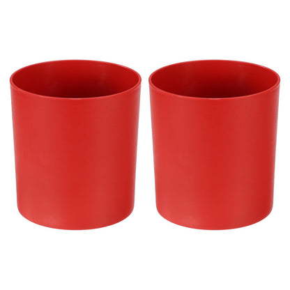 M METERXITY 2-Pack Plastic Plant Pots, 6 Inch Plastic Planters Round Flower Planter Containers Flower Pots for Indoor/Outdoor/Garden, Plant Holder [Red]