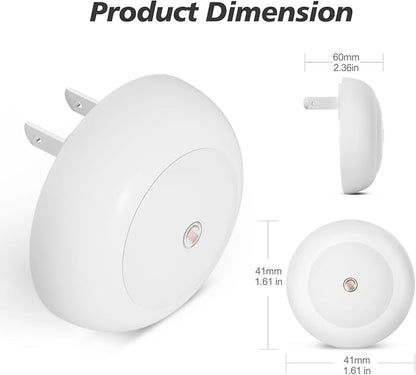fesnne Night Light, Night Lights Plug into Wall, Dusk to Dawn Sensor, Red Led Night Light 0.5W, 2 Pack Nightlight for Adults, Bedroom, Bathroom, Hallway, Kitchen