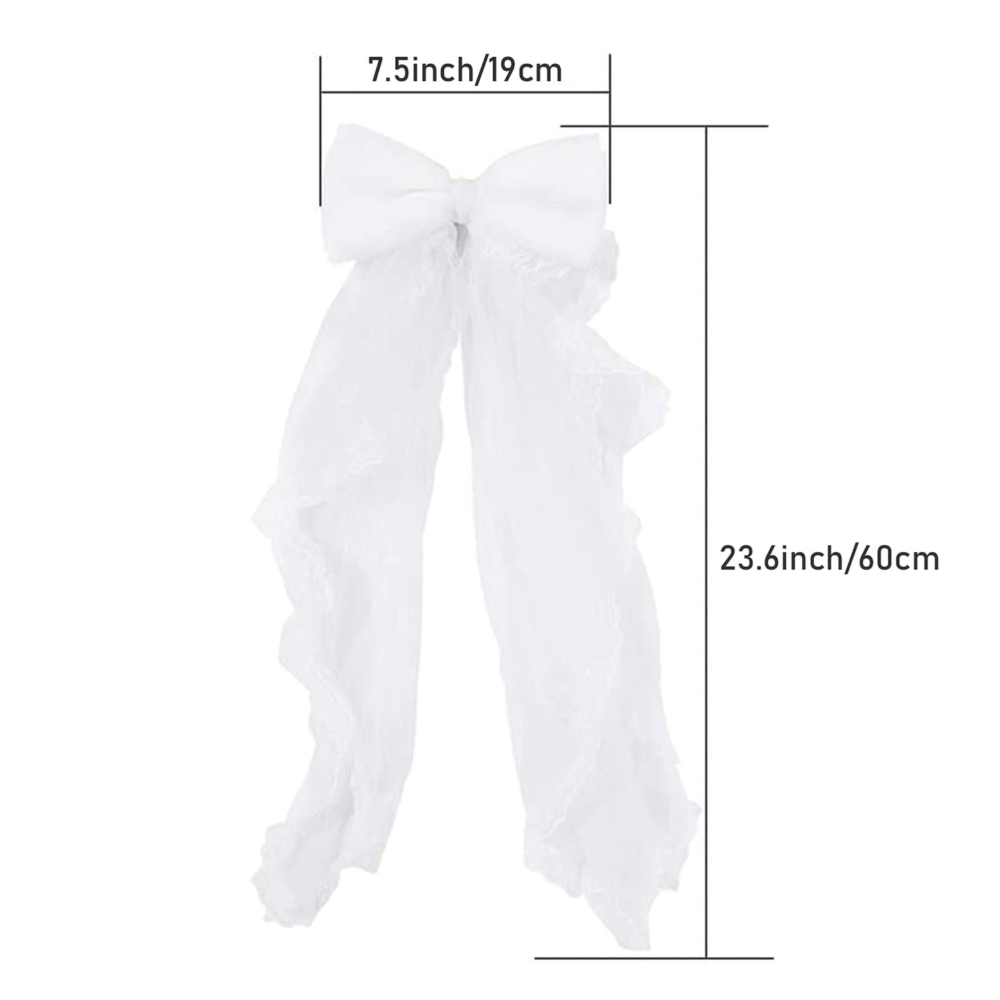 Turbokey 2 Pcs Gauze Curtain Tieback Silk Ribbon Bowknot Tie Back Clips Sweet Lace Curtain Holdbacks Buckle for Nursery Bedroom Decor Tassels Home Office Window Decorative Drapes (Black)