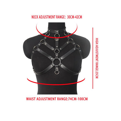Dicosky Leather Chest Harness for Women Punk Body Harness Women Goth Waist Belt Body Adjustable PU Leather Harness Strap Lingerie for Women Rave Halloween Accessories Belt