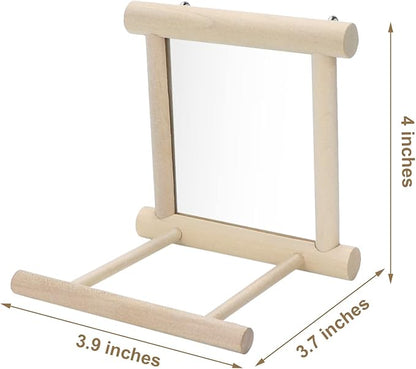 Bird Mirror with Perch Bird Toys for Parrots Budgies Parakeets Cockatiels Lovebirds Finches Canaries