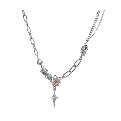 Buyongwant Irregular Necklace Y2k Pendant Metal Women's Design Collar Chain Star Fashion Jewelry for 16.54 Inch