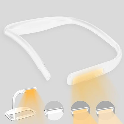 LED Neck Reading Light, Book Light for Reading in Bed, Adjustable Brightness Desk Lamp, 3 Color Modes, Flexible Arms for Repairing, Night Running, Walking, Knitting, Camping