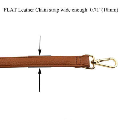 HAHIYO Adjustable Pebbled Brown Leather Purse Chain Strap Length 31.5-55.1 Inch Gold Hardware for Shoulder Cross Body Sling Purse Replacement Comfortable 0.71 Inch Wide 4.7mm Extra Thick 1 Pack