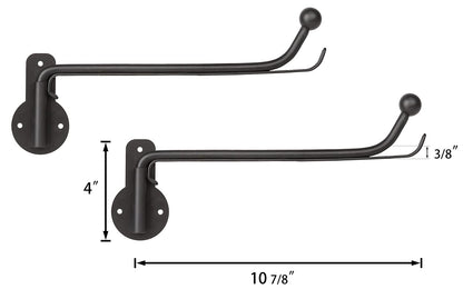 Mkono Wall Mounted Drying Rack Laundry Clothes Hanger with Swing Arm Space Saving Metal Hanging Valet Rod for Laundry Closet Organizer Bathroom Bedroom, 2 Pack, Black