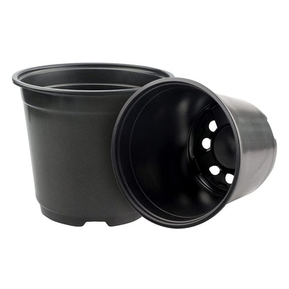 KINGLAKE 100 Pcs 6" Plastic Plants Nursery Pots Seedlings Flower Plant Container Seed Starting Pots Black