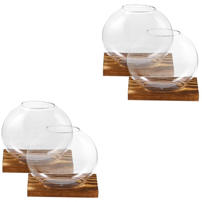 BESPORTBLE 4sets Glass Plant Terrarium Wall Garden Indoor Decorative Plant Vase for Home Decor