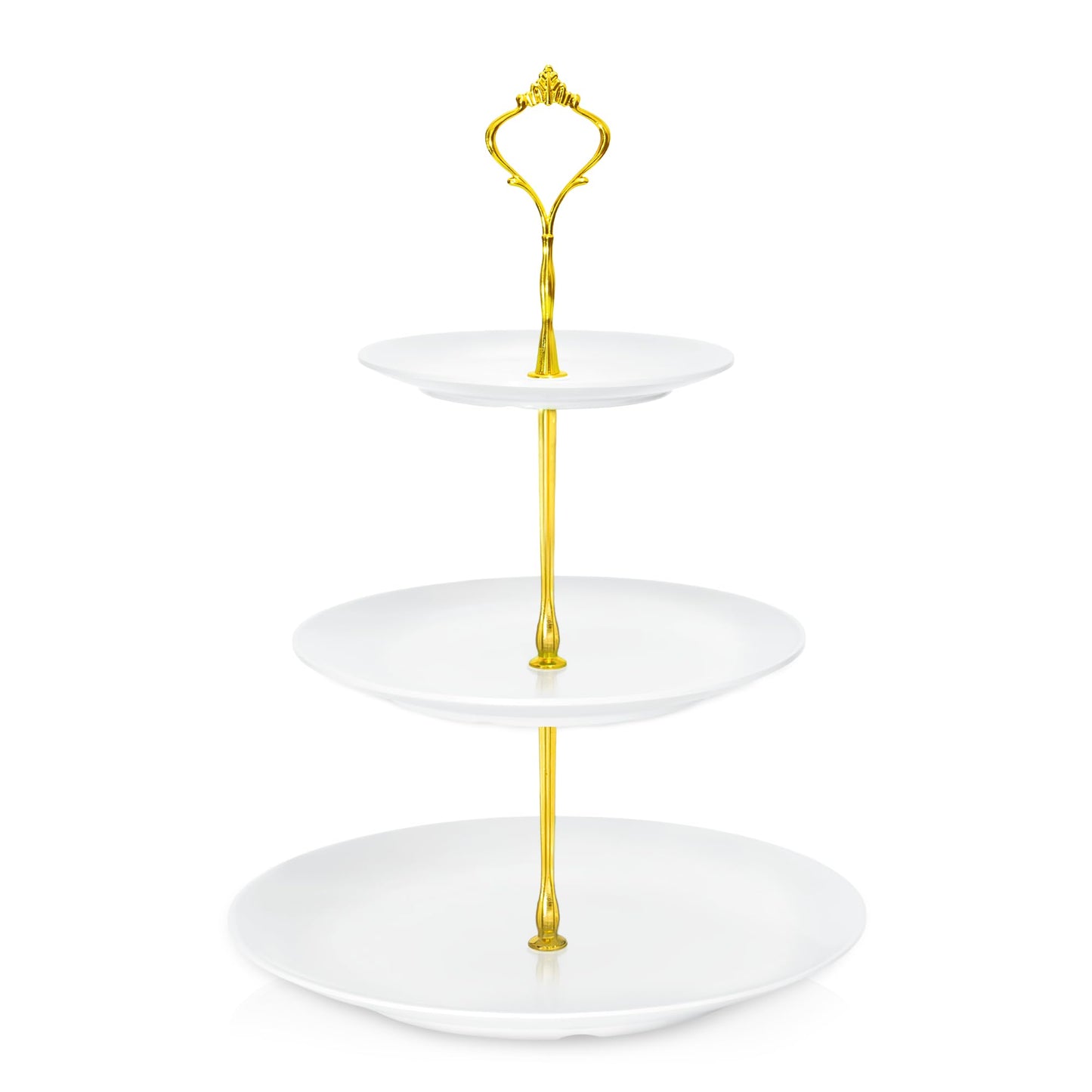 Lucky Will White Tiered Dessert Serving Tray for Kid's Party Supplies Favors 3 Tier Cupcake Cake Stand for Birthday Tea Afternoon Halloween Christmas Candy Bar