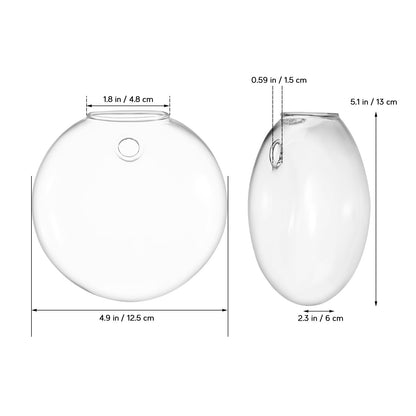 DOITOOL Wall Mounted Glass Vase for Hydroponics Plants, 4pcs Flat Bubble Hanging Terrarium Holders, Indoor Decorative Flower Containers for Wedding Centerpieces and Home Décor