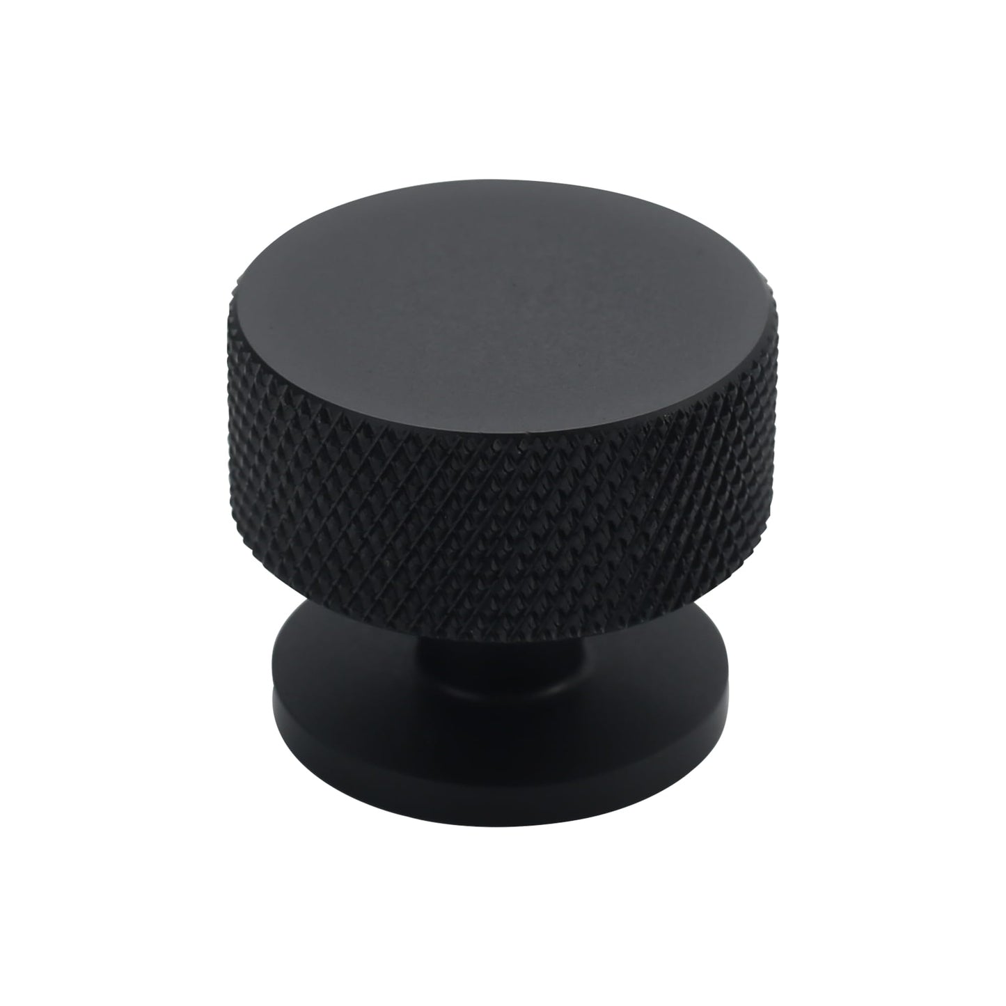 Alzassbg Matte Black Knurled Round Cabinet Knobs 10 Pack, AL6023MB