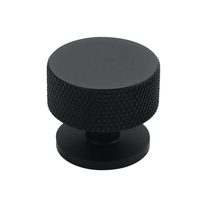 Alzassbg Matte Black Knurled Round Cabinet Knobs 10 Pack, AL6023MB