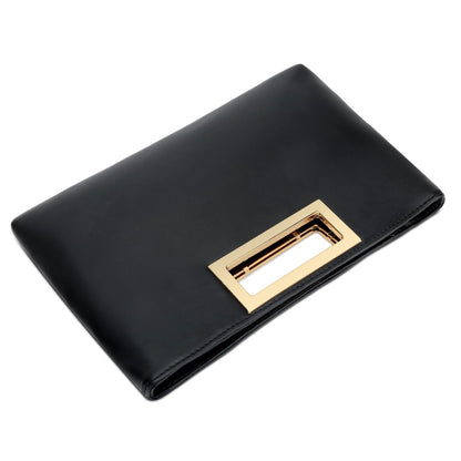 KKXIU Clutch Purse for Women Vegan Leather Evening Bag Formal Handbag for Wedding Party Prom Bridal (Black)