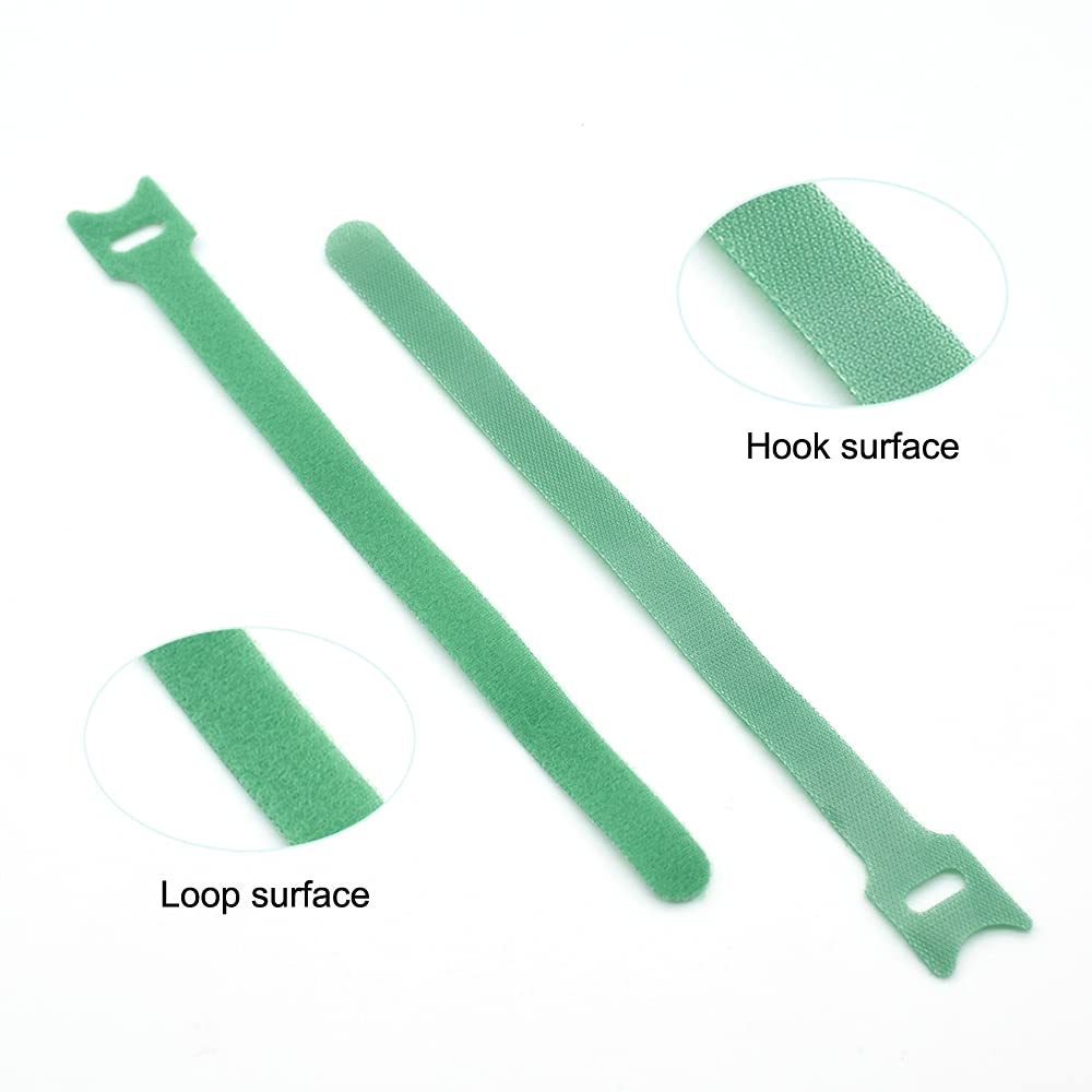 Garden Hook＆Loop Plant Cable Ties, 200 Pcs Adjustable Garden Nylon Ties for Supporting Plant and Vines, Multi-Functional Ties (200 Pcs, 8 Inch, Green)