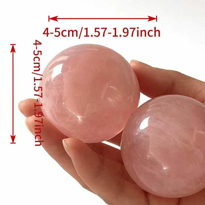 AierCrystal Natural Stone Crystal Sphere Feng Shui Home Decoration Ball Positive Energy Scrying Orb for Meditation Tool for Spiritual Space Purification Globe Diameter 4-5cm Pink Crystal Sphere