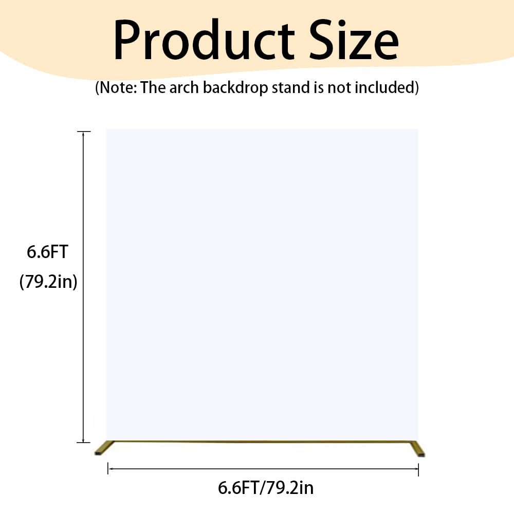 6.6FT x 6.6FT White Square Backdrop Cover for Party Decorations