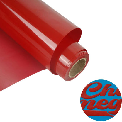 Puff Heat Transfer Vinyl, 12" x 5ft 3D Red Puff Iron on Vinyl for T-Shirt, Compatible with All Cutter Machines, Easy to Cut & Weed for Heat Vinyl Design