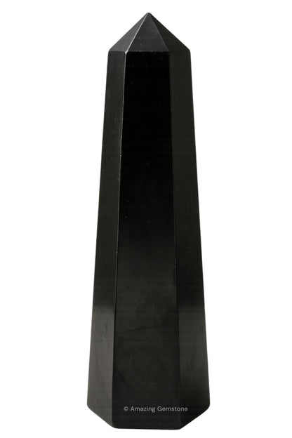 Amazing Gemstone Shungite Crystal Towers - Natural Healing Crystal Point Obelisk for Reiki Healing and Crystal Grid (3" to 4" INCH)