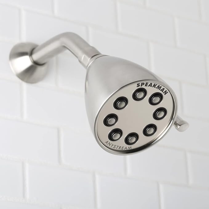 Speakman S-2251-BN Signature Icon Anystream High Pressure Adjustable Solid Brass Shower Head, Brushed Nickel